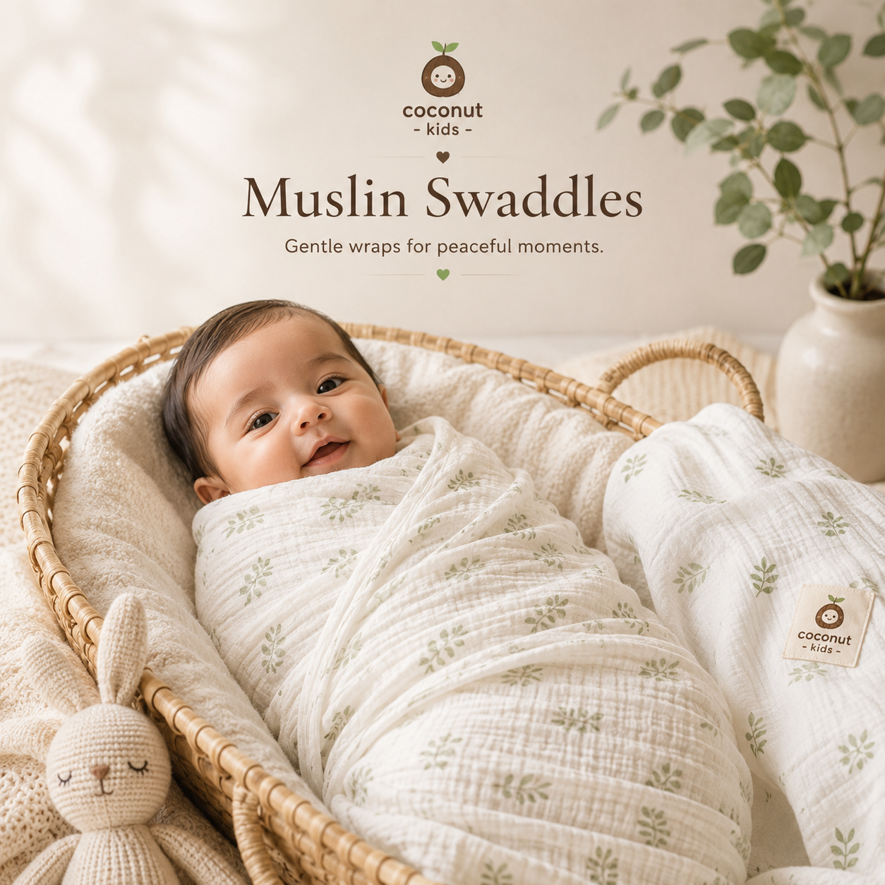 Muslin Swaddles(Set of 3)