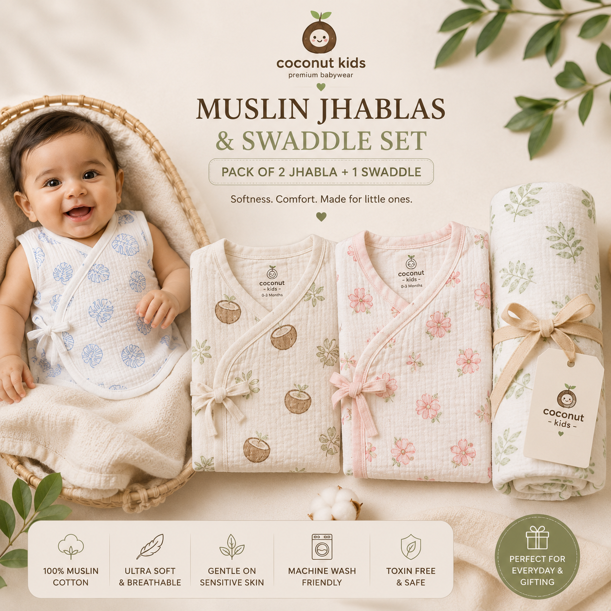 Muslin Jhablas & Swaddle Sets