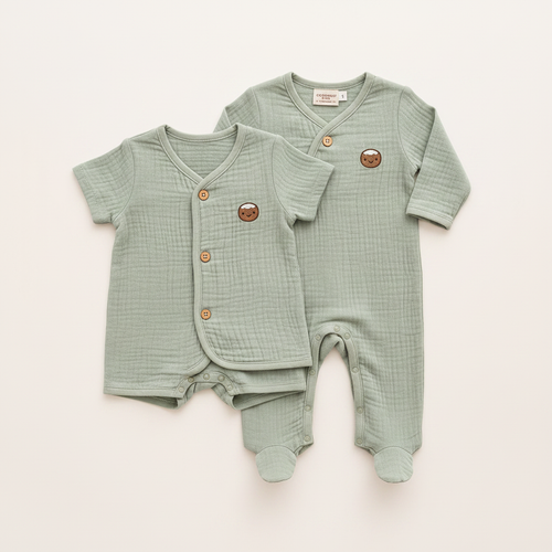 Organic Cotton Baby Romper + Onesie Set of 2